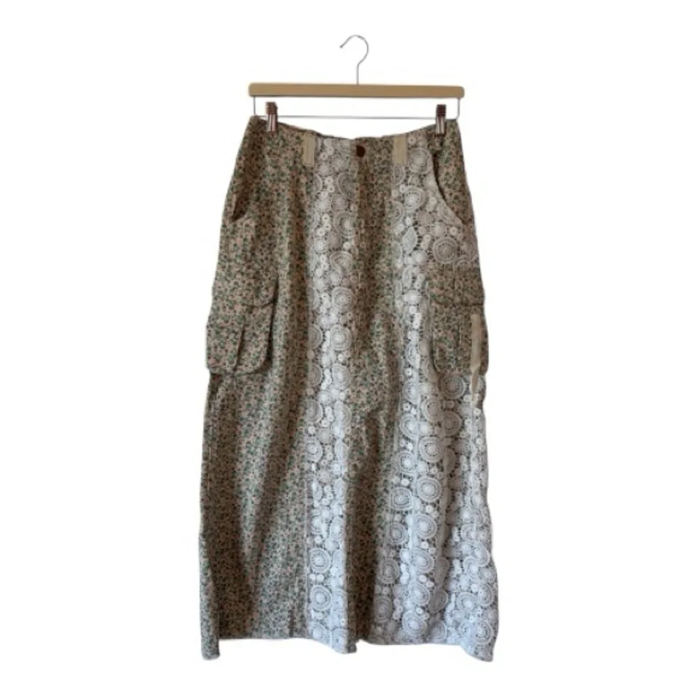 POL. Bohemian Lace Crop Top and Maxi Skirt Set